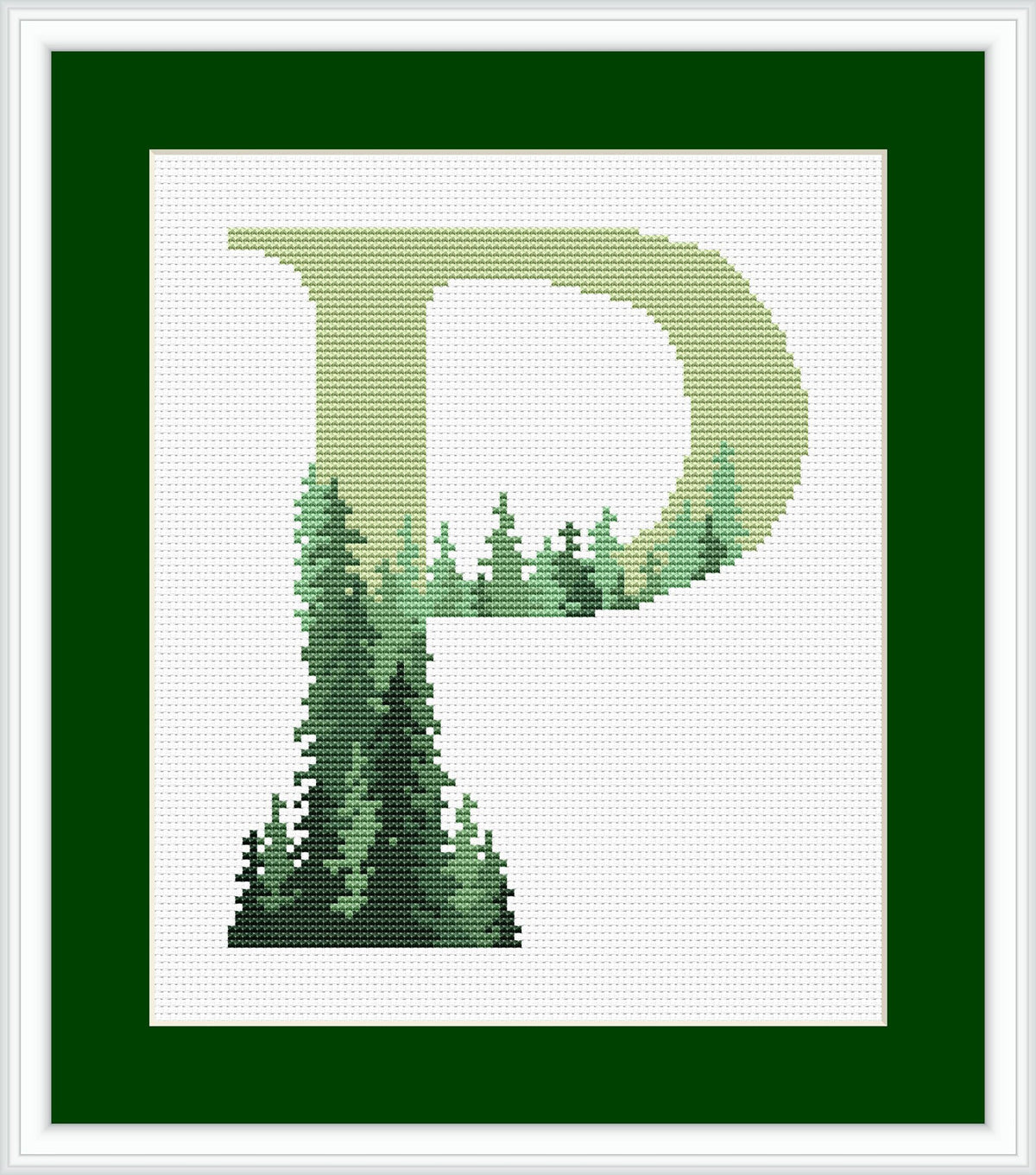 Personalised Cross Stitch Pattern With Letter P, Counted Cross Stitch Chart, Name Embroidery Sampler, Monogram Cross Stitch, Christmas Gifts