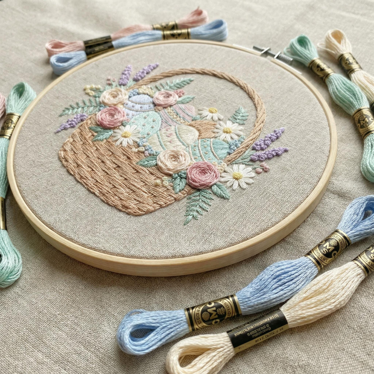 Easter Embroidery Pattern PDF With Easter Eggs, Religious Hand Embroidery Template, Do It Yourself Gifts, Happy Easter Gift For Grandma