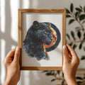 Cross Stitch Pattern With Black Cougar, Counted Cross Stitch Chart, Panther Cross Stitch Designs, Embroidery Patterns, Cross Stitch Art