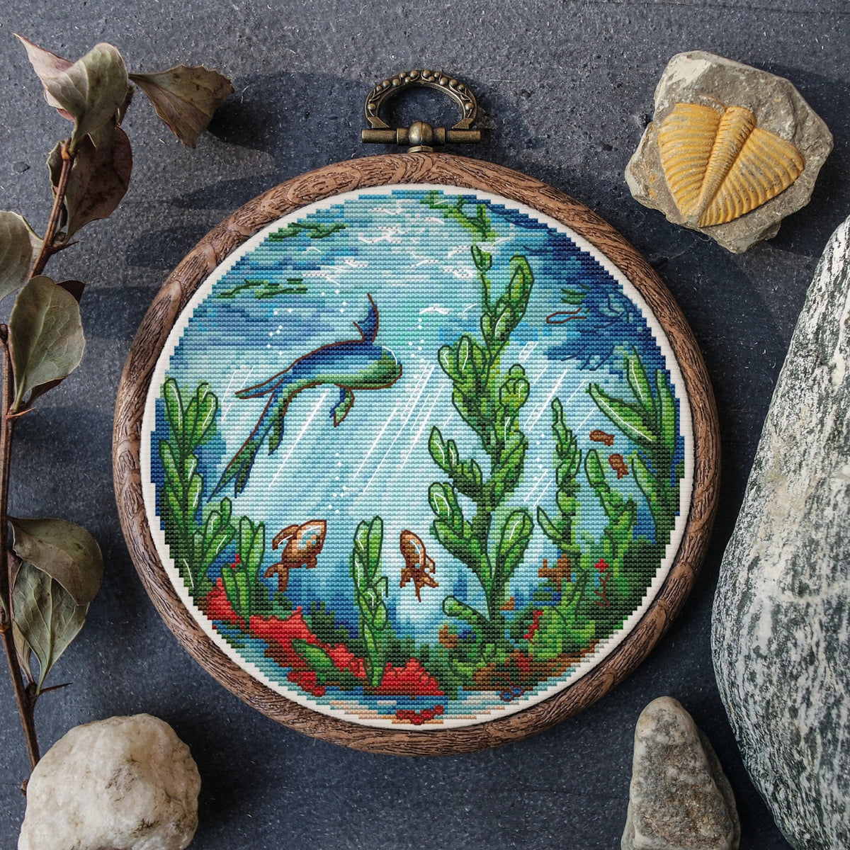 Under The Sea Cross Stitch Pattern, Ocean Embroidery Designs, Marine Cross Stitch Pdf, Cross Stitch Art For Advanced Stitcher, Saga File