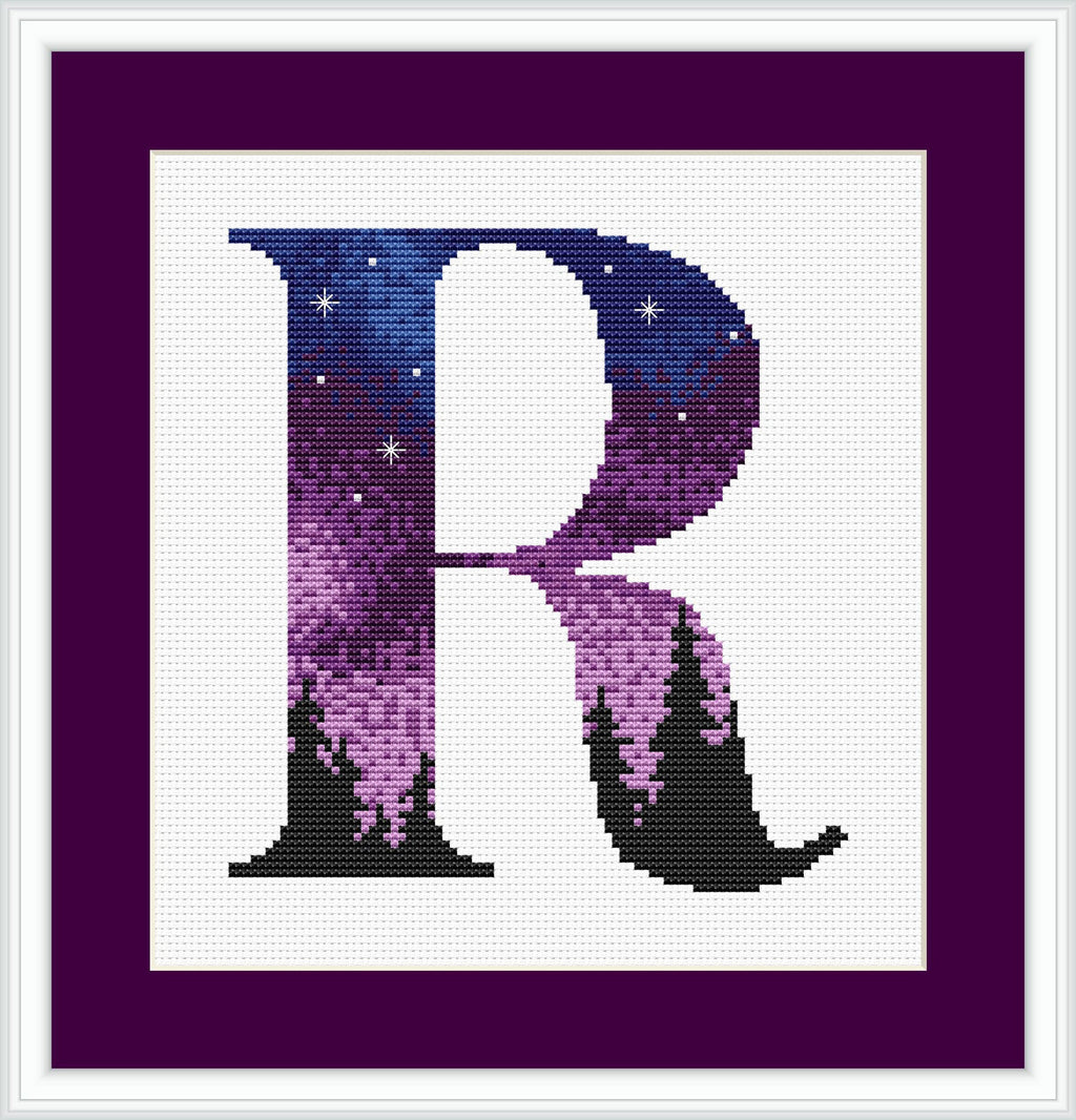 Monogram Cross Stitch Pattern, Letter Cross Stitch Chart, Custom Name Embroidery Pattern, Counted, Easy Cross Stitch, Instant Downloads
