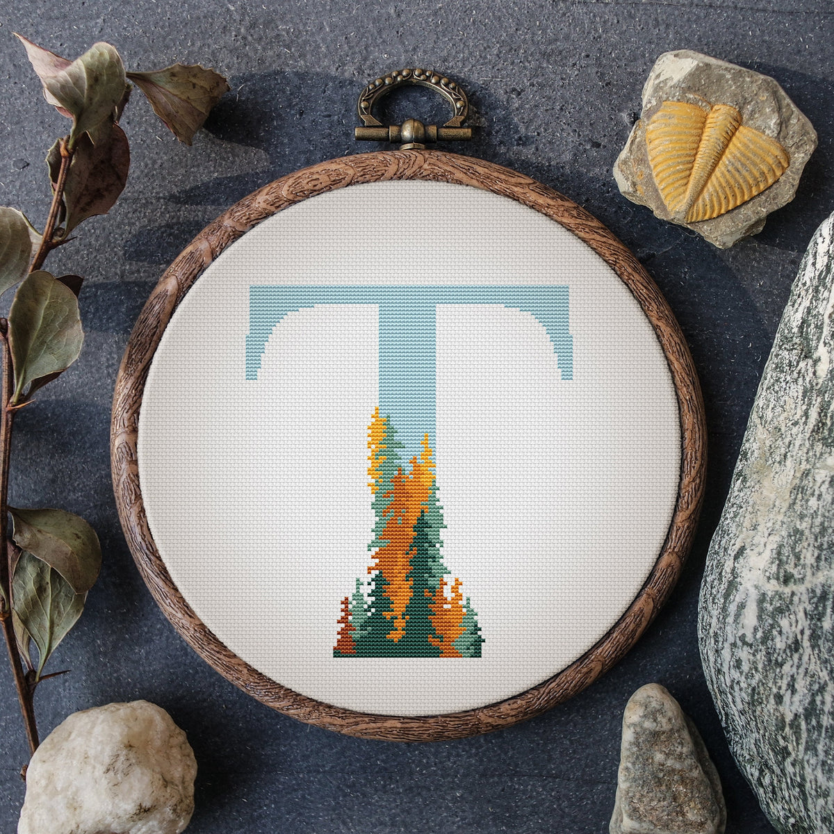 Letter Cross Stitch Pattern Modern Monogram Cross Stitch Chart Counted Initials Embroidery Pattern Easy Cross Stitch Personalized Gift