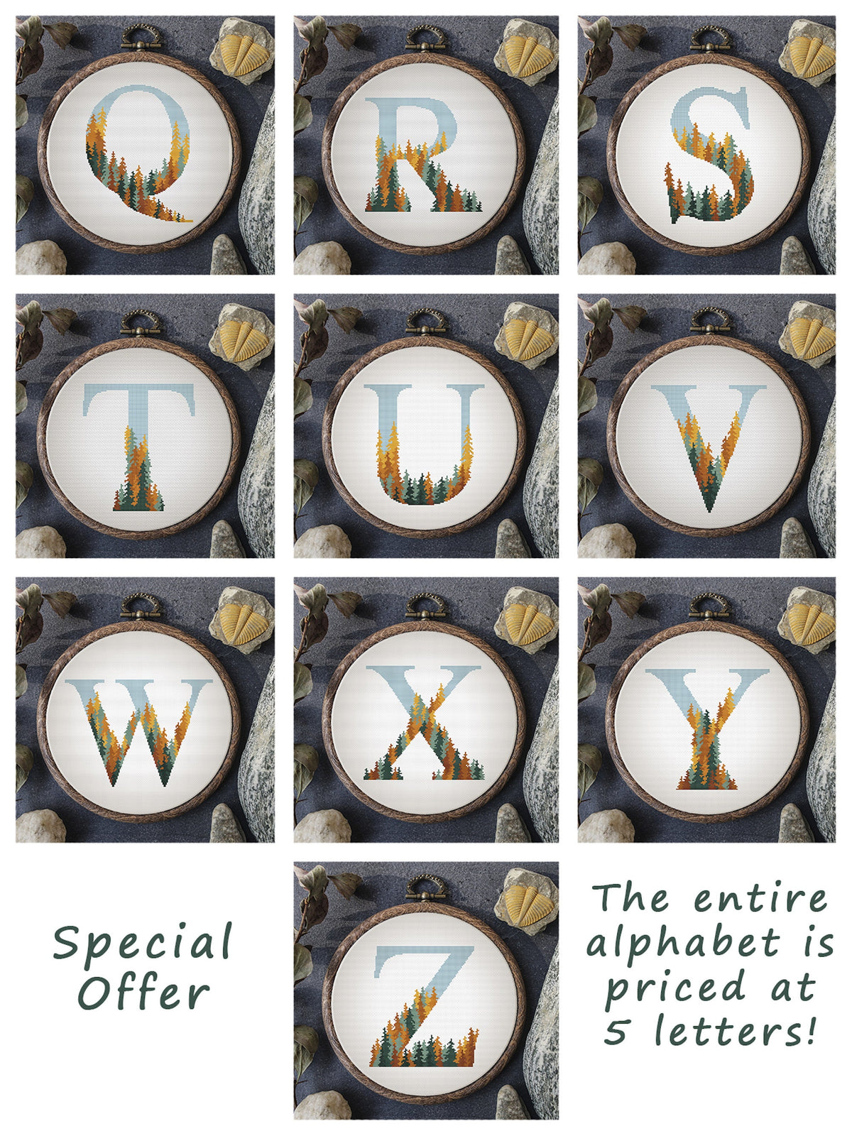Customisable Name Cross Stitch Pattern PDF, Counted, Letter Cross Stitch Designs, Monogram Embroidery File, Personalised Cross Stitch Chart