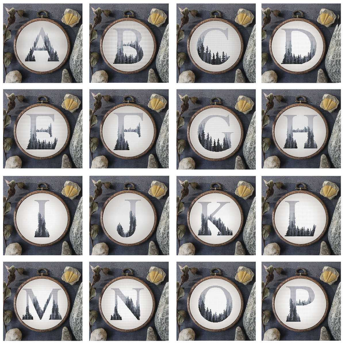 Counted Stitch Pattern Pdf With Monogram M, Custom Name Embroidery Pattern, Letter Cross Stitch Chart, Mother's Day Personalized Gifts