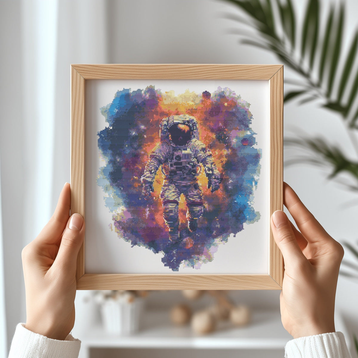 Cross Stitch Pattern With Astronaut, Modern Cross Stitch Designs,  Counted, Astronaut Embroidery Pattern, Space Cross Stitch Chart For Boy