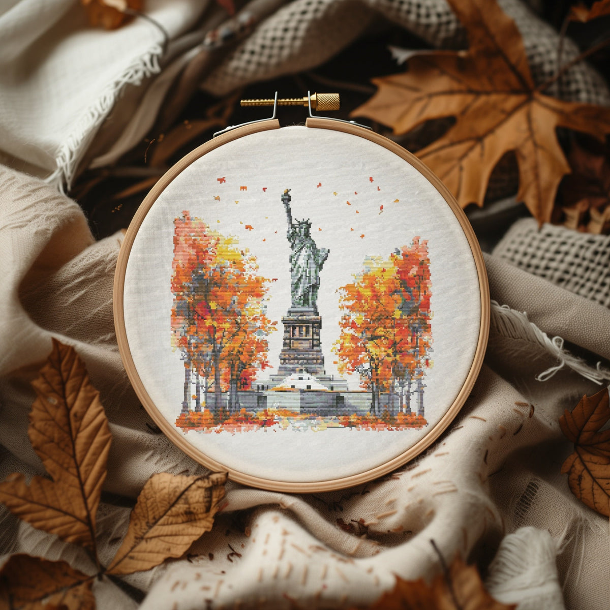 USA Cross Stitch Pattern With Statue Of Liberty, Counted, Patriotic Cross Stitch Charts, Embroidery Designs, Pattern Keeper File