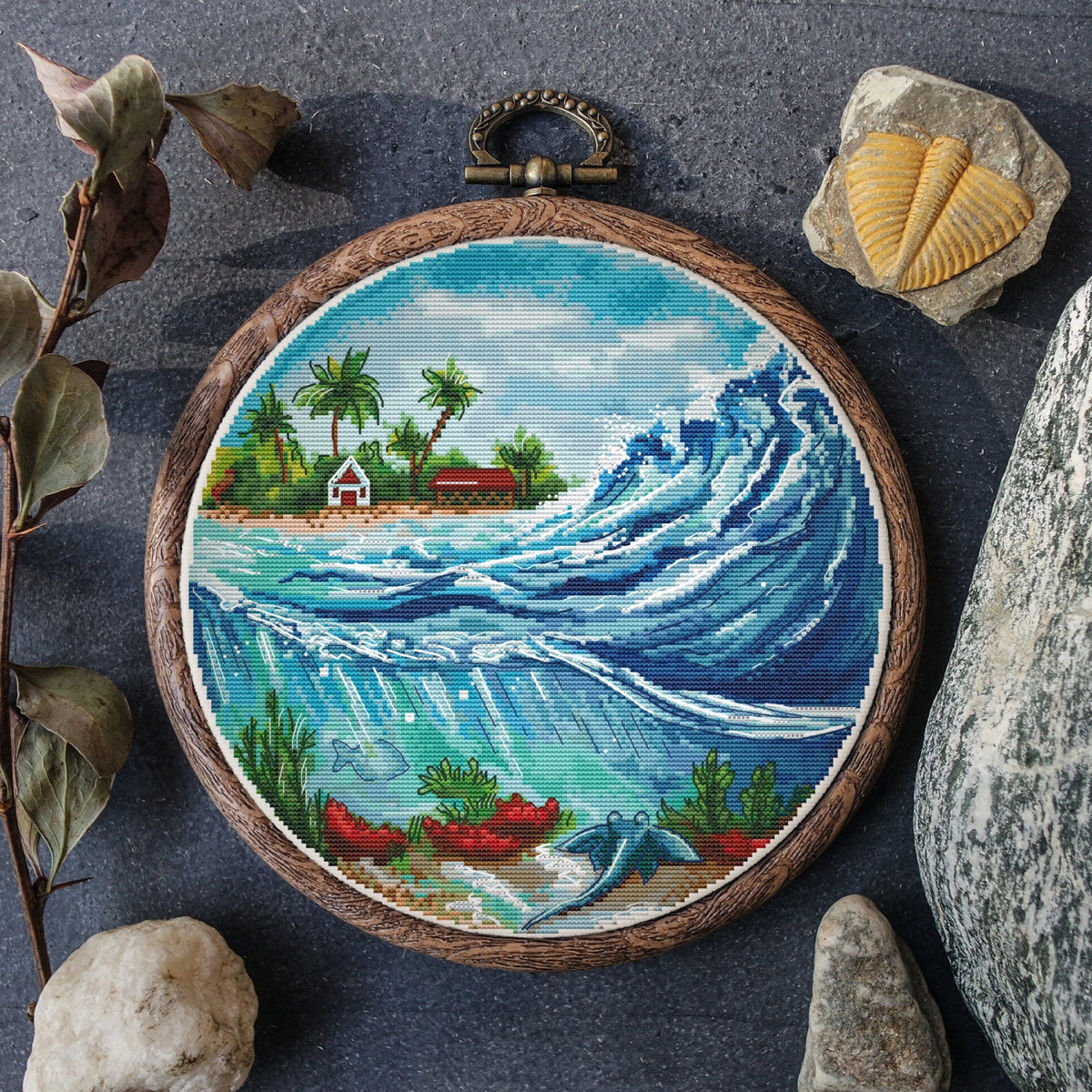 Under The Sea Cross Stitch Pattern For Advanced Stitcher, Seascape Cross Stitch Chart, Embroidery Designs, Counted Cross Stitch Pdf, Saga