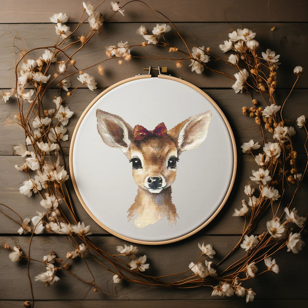 Baby Reindeer Cross Stitch Pattern PDF, Christmas Embroidery Designs, Festive Cross Stitch Scheme,Digital Downloads