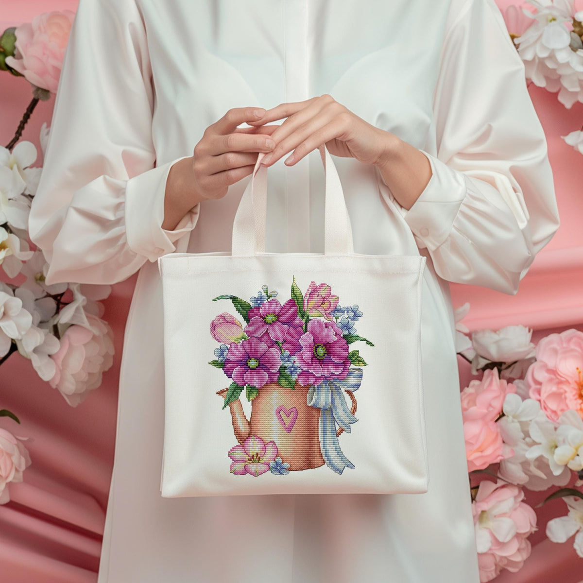 Flowers Cross Stitch Pattern Count Floral Bouquet Cross Stitch Scheme Garden Flowers In Vase Embroidery Pattern Counted Cross Stitch Chart