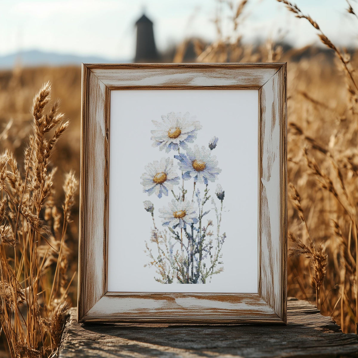 Cross Stitch Pattern With Daisy Counted Cross Stitch Designs Birth Flower Embroidery Pattern Pdf April Birth Flower Cross Stitch Art