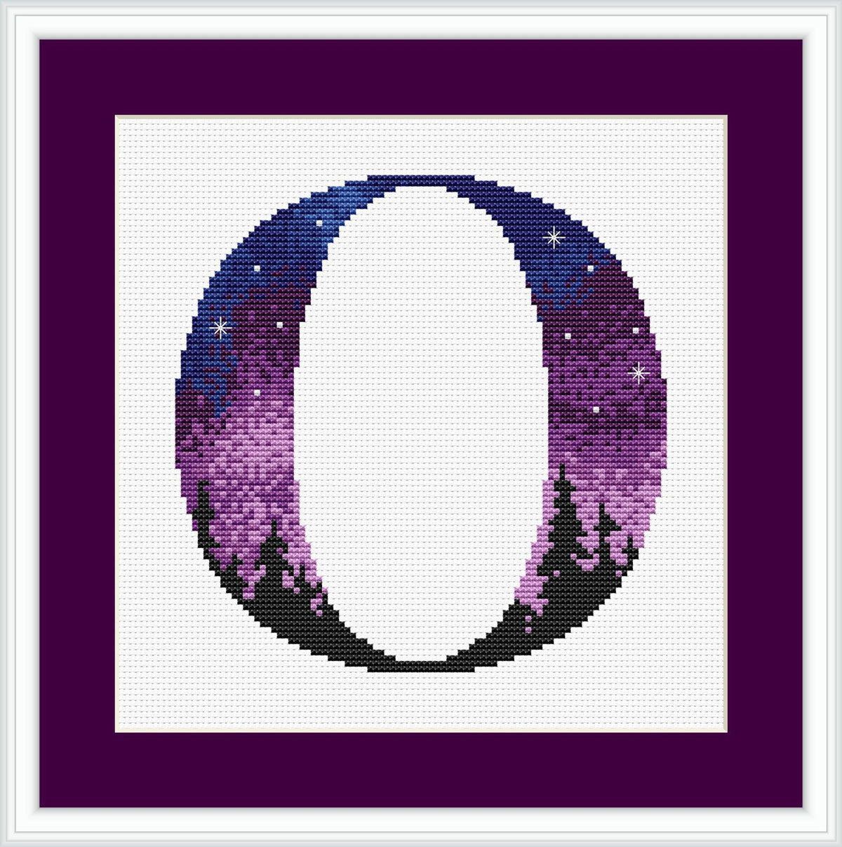Personalised Cross Stitch Pattern With Monogram O, Letter Cross Stitch Scheme, Counted, Embroidery Designs, Customisable Gift For Mom