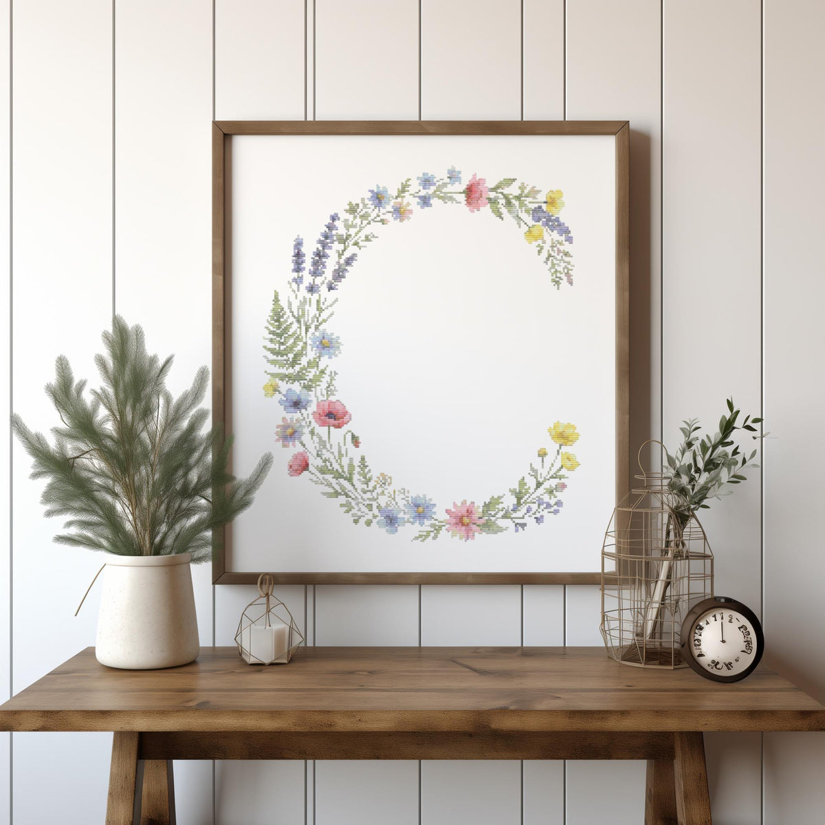 Custom Initial Cross Stitch Pdf, Floral Letter Cross Stitch Pattern, Counted Monogram Cross Stitch Chart, Pattern Keeper, Personalized Gifts
