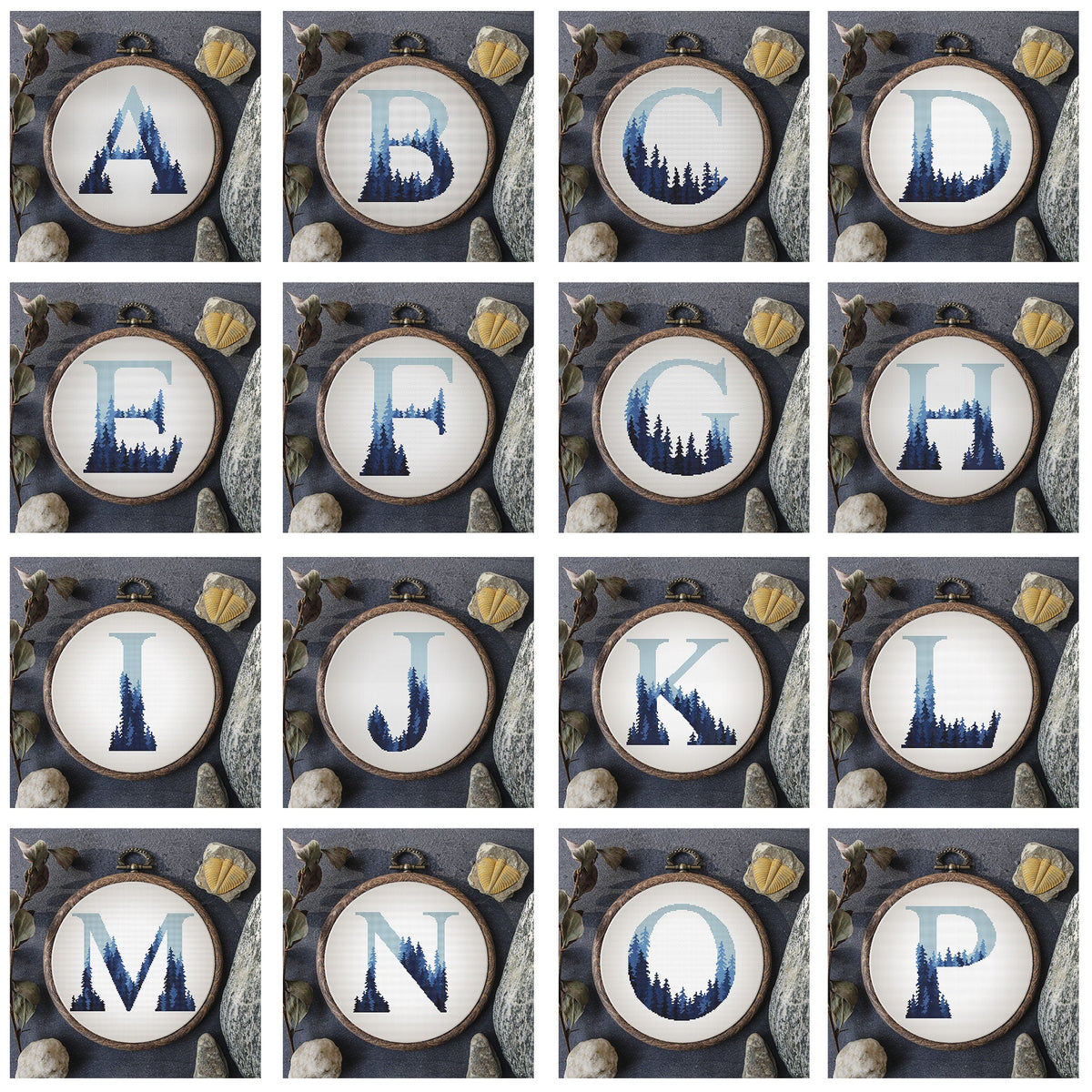 Monogram Cross Stitch Pattern, Letter Embroidery PDF, Custom Name Cross Stitch Chart, Counted  Cross Stitch Scheme, Personalized DIY Gifts