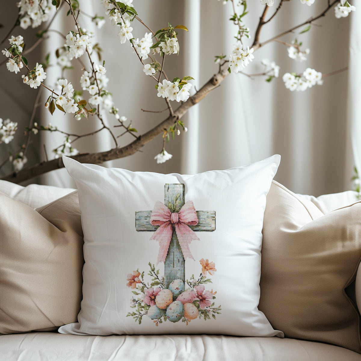 Easter Cross Stitch Pattern Modern Cross Stitch Designs Easter Embroidery Pattern Christian Cross Stitch Pattern Religious Cross Stitch PDF