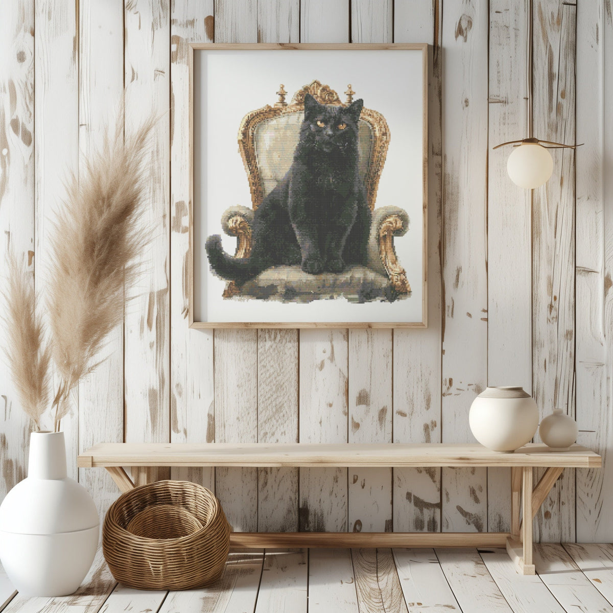 Black Cat Cross Stitch Pattern, Animal Cross Stitch Chart, Modern Cross Stitch Art, Counted, Cat Cross Stitch Designs, Digital Downloads