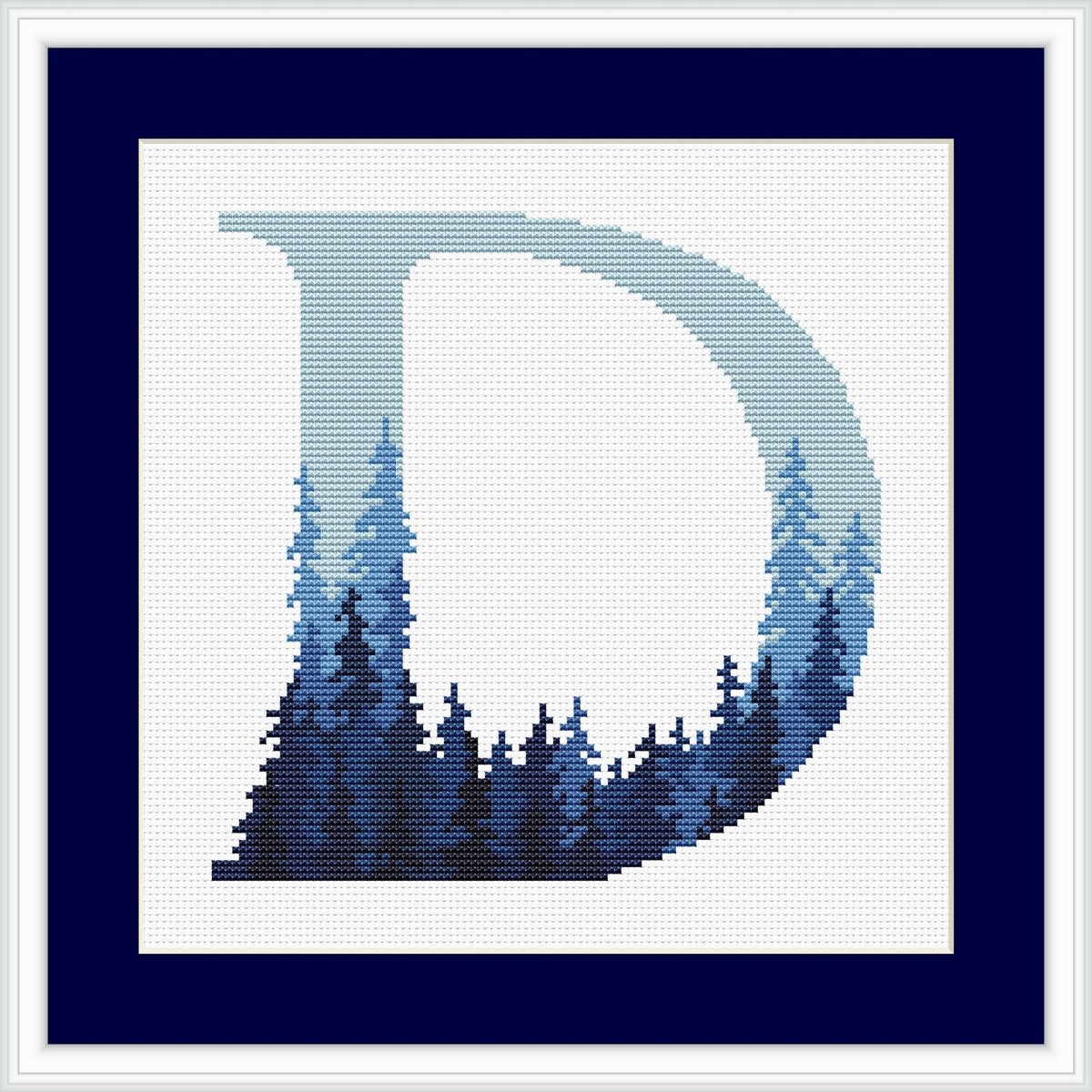 Customisable Name Cross Stitch Pattern With Monogram D, Counted, Letter Cross Stitch Chart, Embroidery Designs, Personalized Gift For Dad