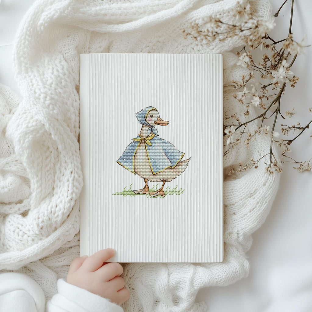 Small Cross Stitch Pattern With Miss Quack, Embroidery Pattern, Simple Cross Stitch Art, Rustic Cross Stitch Charts For Beginners, Saga File