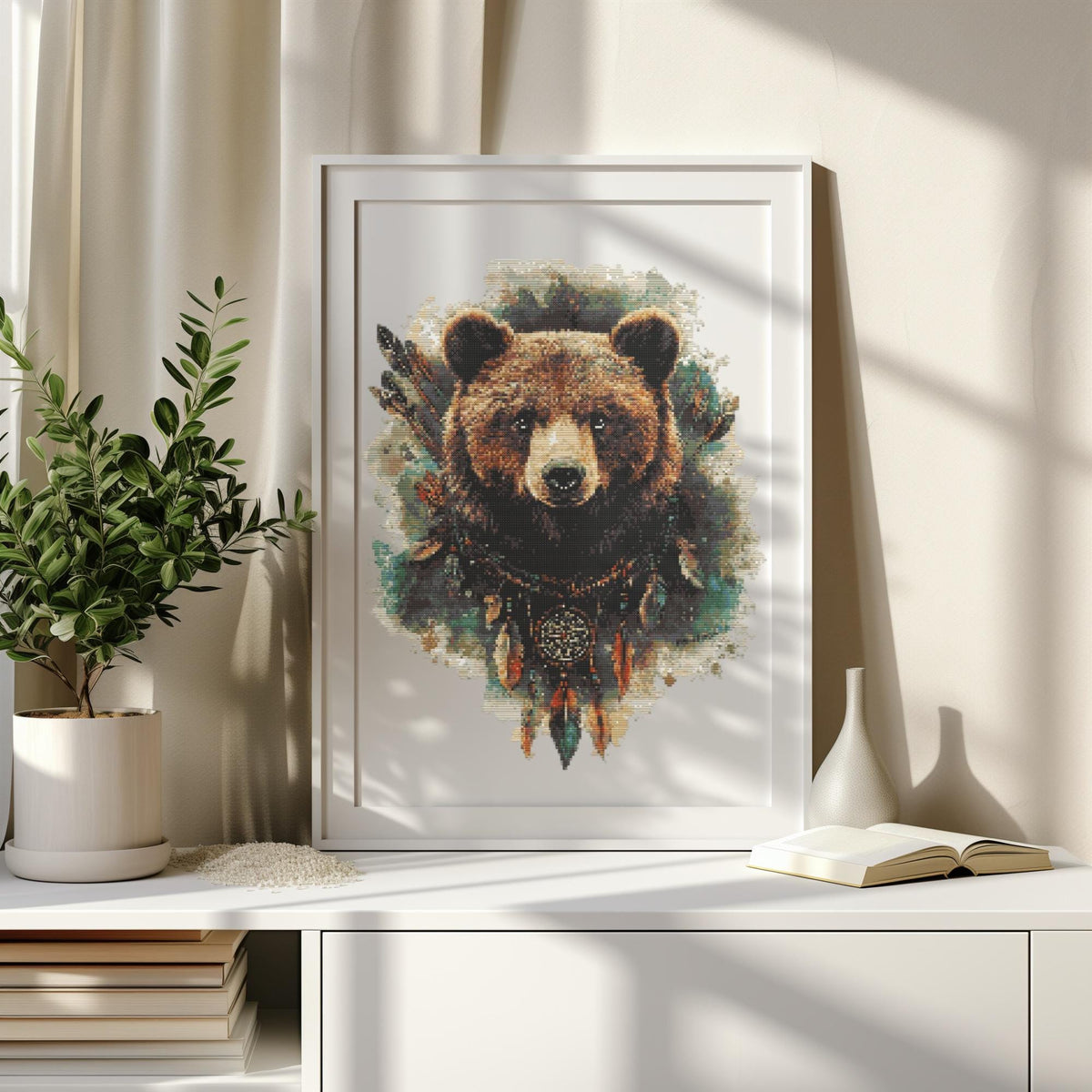 Bear Cross Stitch Pattern PDF, Counted Cross Stitch Designs, Modern Cross Stitch Chart, Wild Nature Embroidery Pattern, Gift For Him