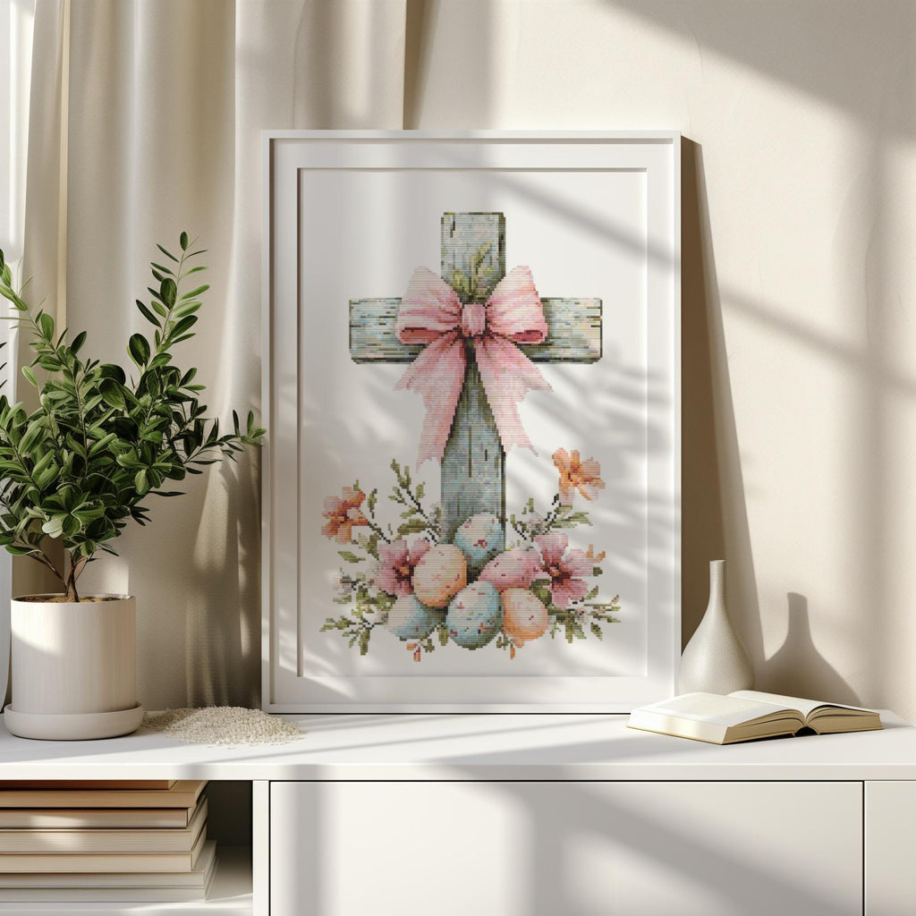 Easter Cross Stitch Pattern Modern Cross Stitch Designs Easter Embroidery Pattern Christian Cross Stitch Pattern Religious Cross Stitch PDF