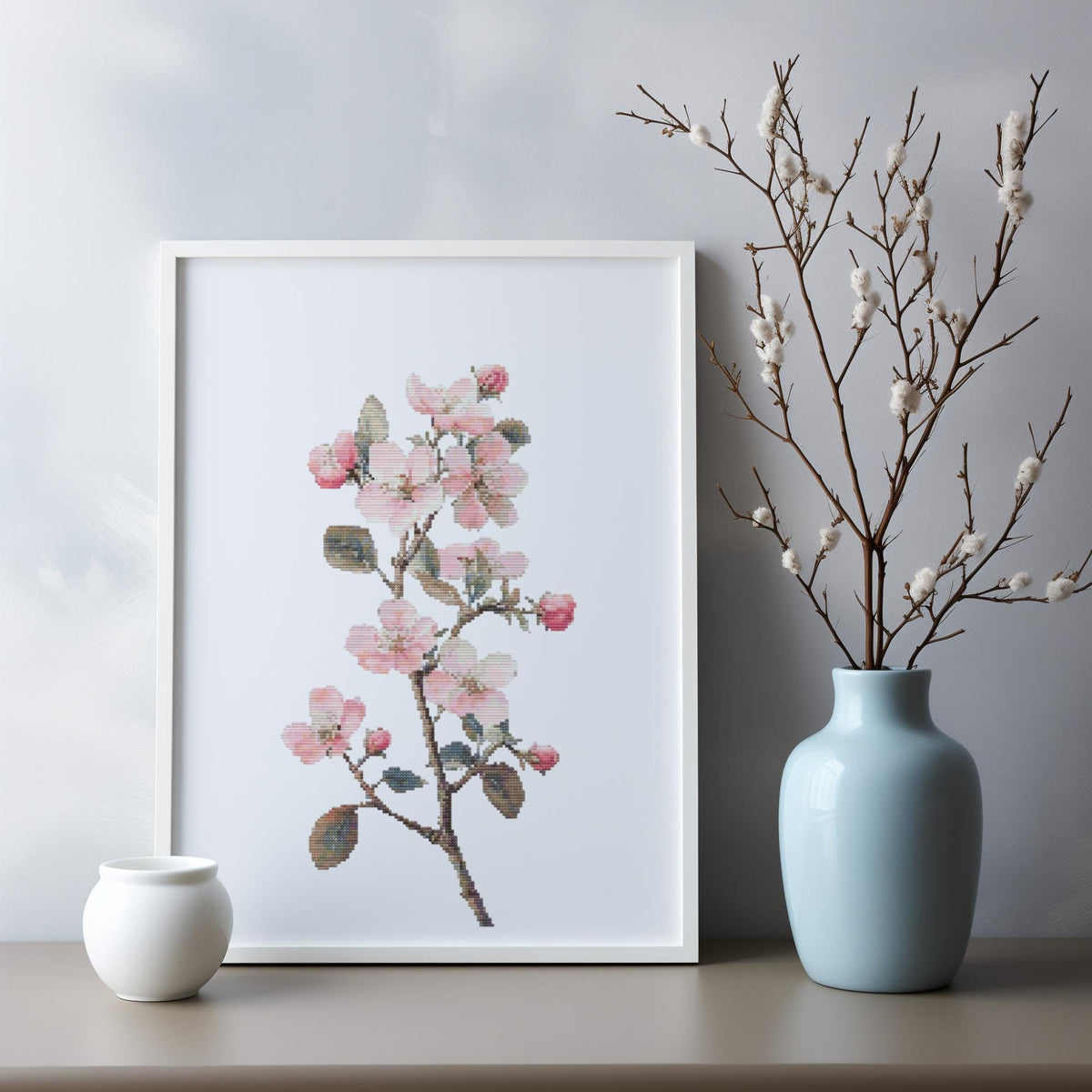 Cross Stitch Pattern With Hawthorn, Counted Cross Stitch Art, May Birth Flower Embroidery Pattern, Mothers Day Personalized Gifts