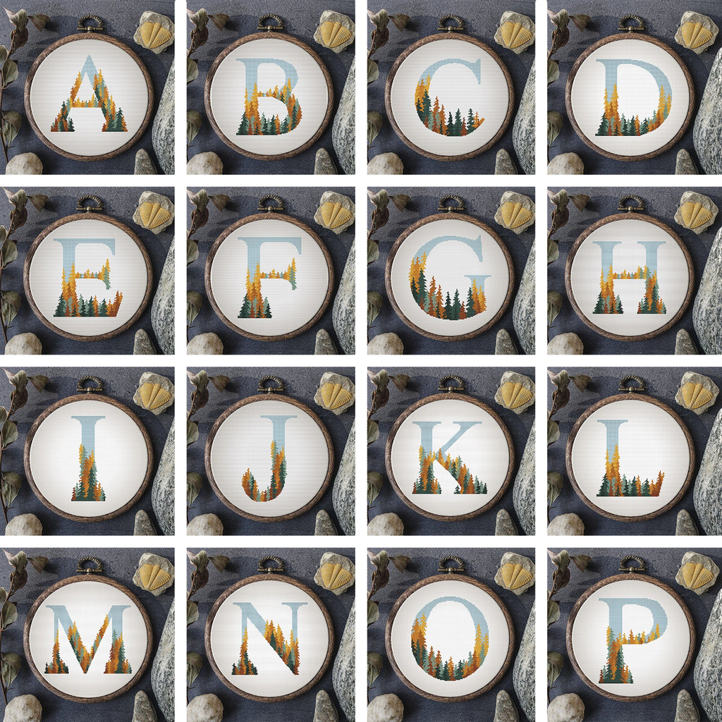 Customisable Letter Cross Stitch Pattern, Monogram Cross Stitch Chart, Name Embroidery Design, Count Cross Stitch Art, Personalised Gifts