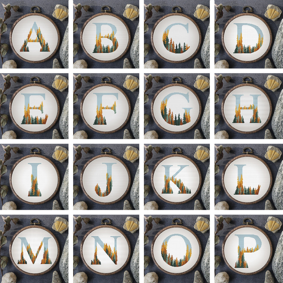 Customisable Letter Cross Stitch Pattern, Monogram Cross Stitch Chart, Name Embroidery Design, Count Cross Stitch Art, Personalised Gifts