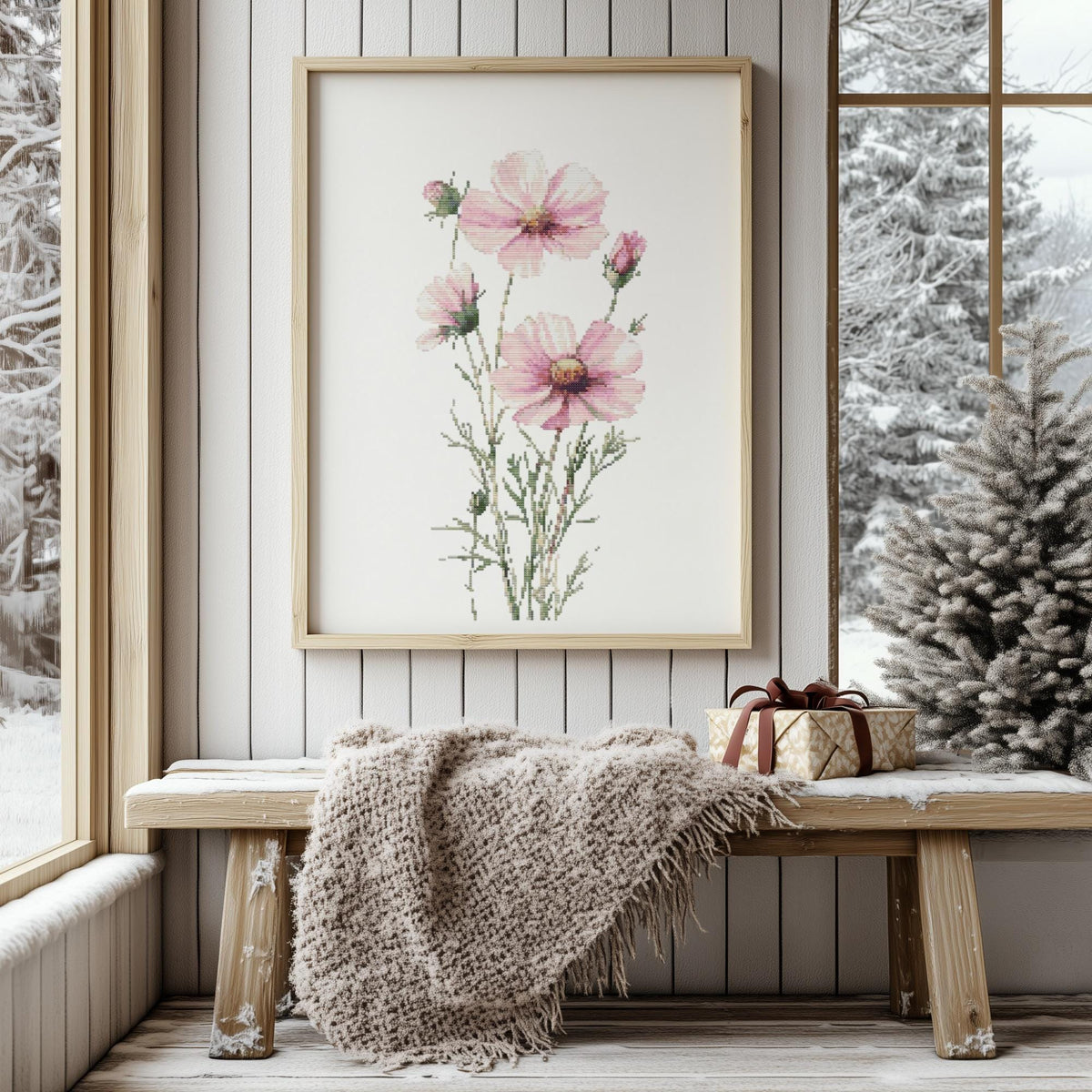 Cross Stitch Pattern With Cosmos Counted Cross Stitch Designs October Birth Flower Embroidery Pattern Pdf Flower Cross Stitch Pattern Pdf