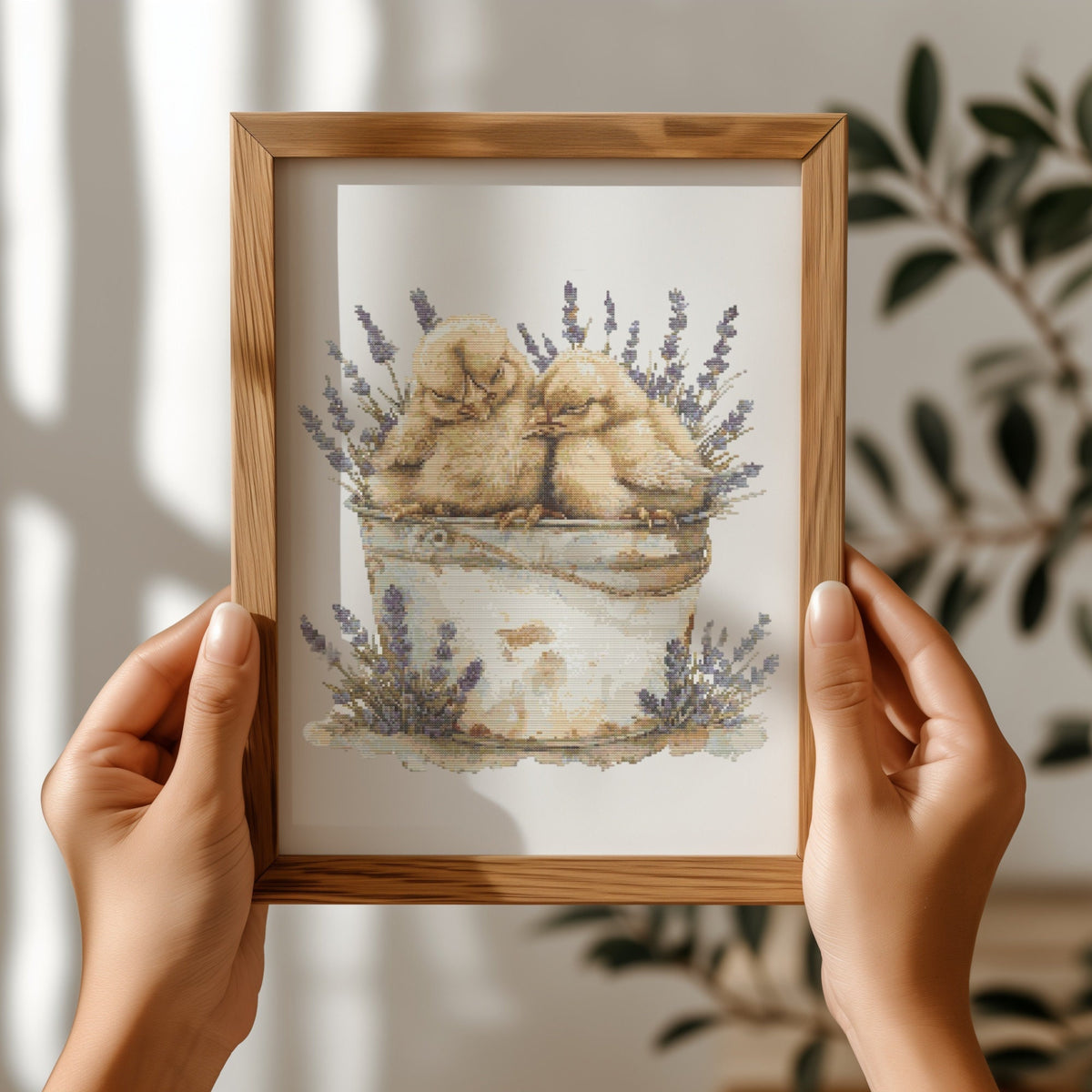 Cross Stitch Pattern With Chicks, Cottagecore Cross Stitch Designs, Spring Embroidery PDF, Floral Cross Stitch Designs, Gift For Mom