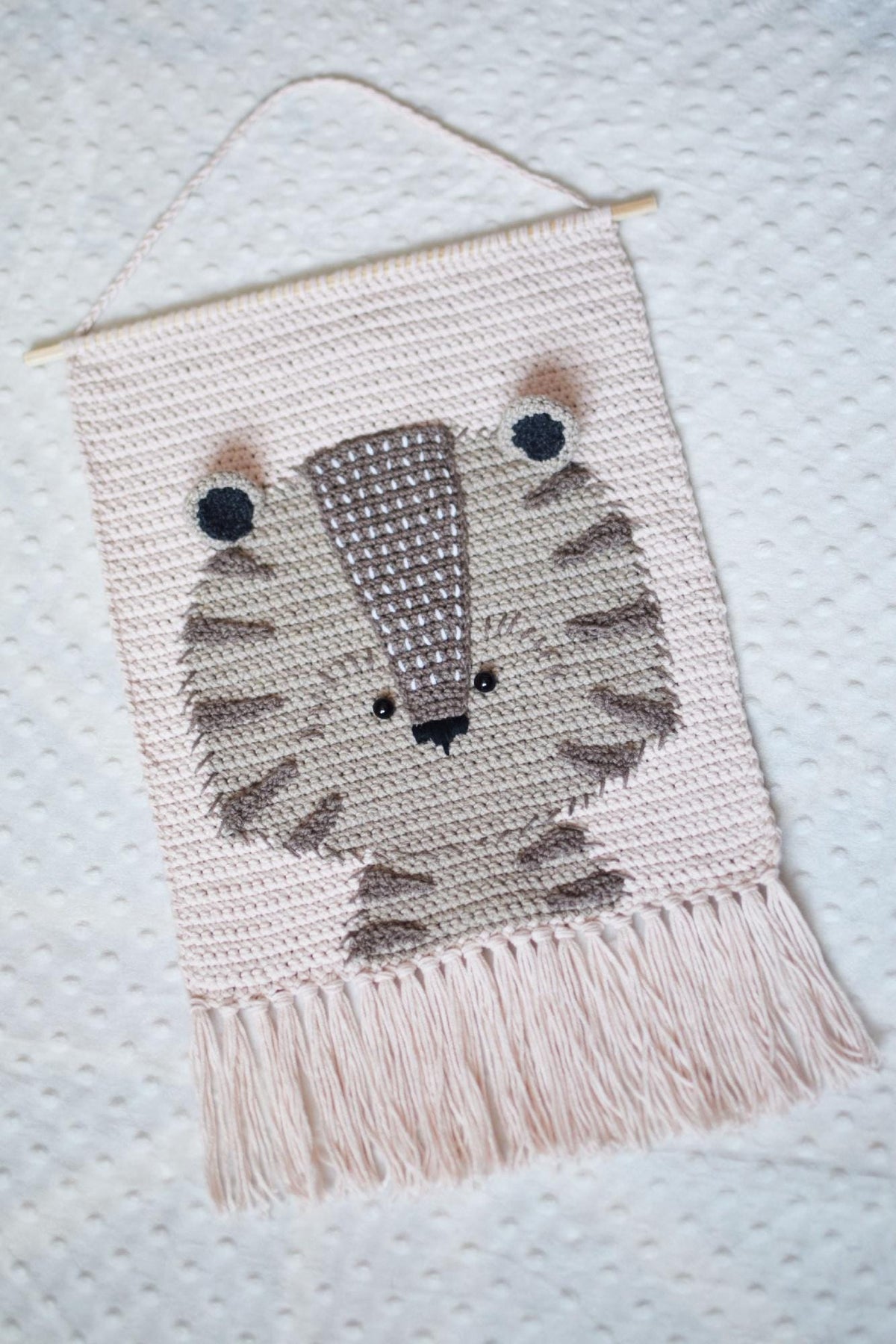 Crochet Wall Hanging Pattern PDF With Cute Tiger | Nursery Tapestry Crochet | Animal Wall Decor | Baby Room Crochet Pattern | Do It Youself
