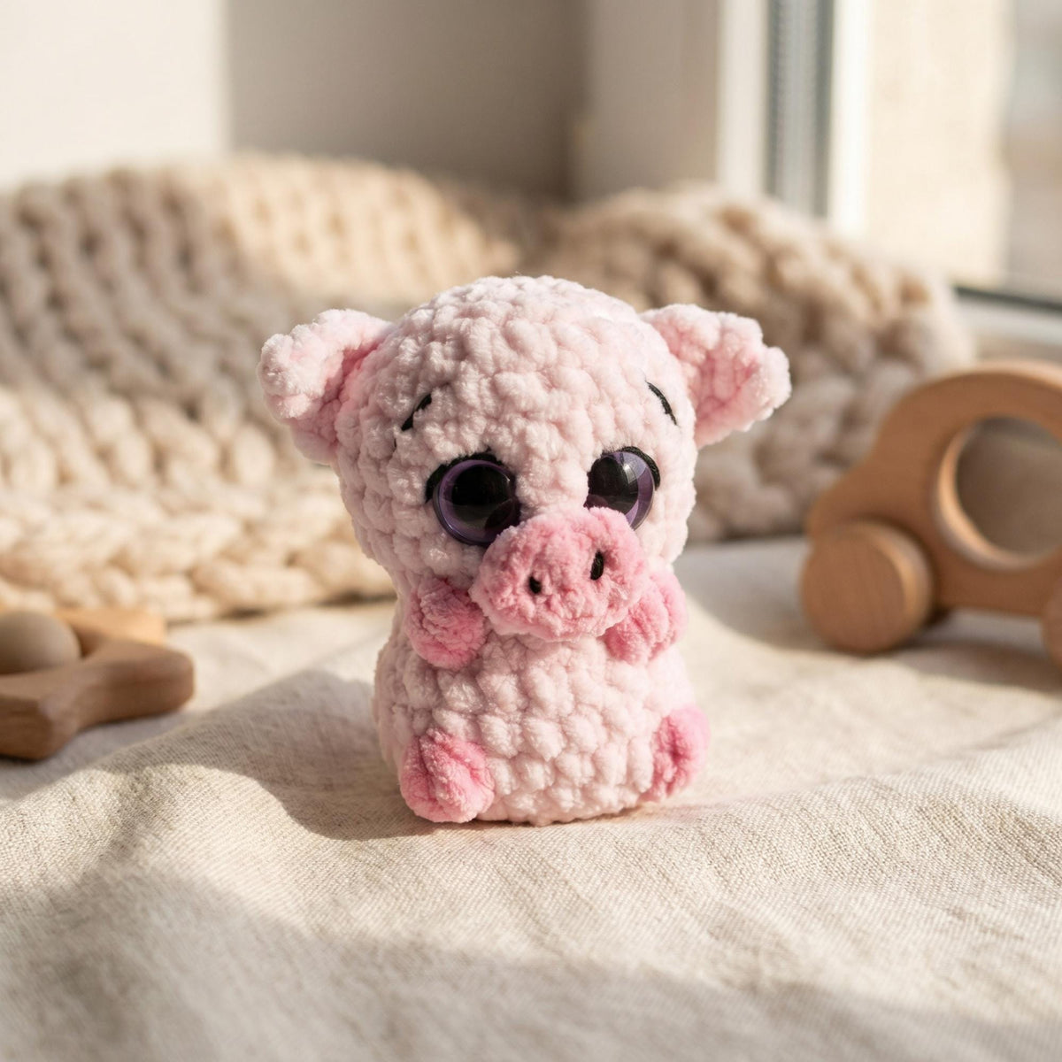Pig Crochet Pattern, Piglet Amigurumi Pattern, No-Sew Plush Animal Amigurumi, Cute Kawaii Piggy Crochet Tutorial, Easy Crochet Pattern PDF
