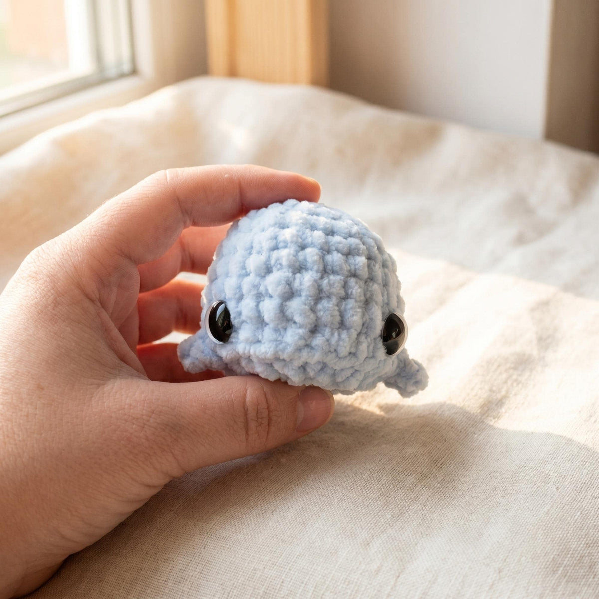 Whale Crochet Pattern PDF, Mini Plush Whale Amigurumi, Cute No-Sew Plush Animal Crochet, Easy Kawaii Whale Crochet Tutorial For Beginners